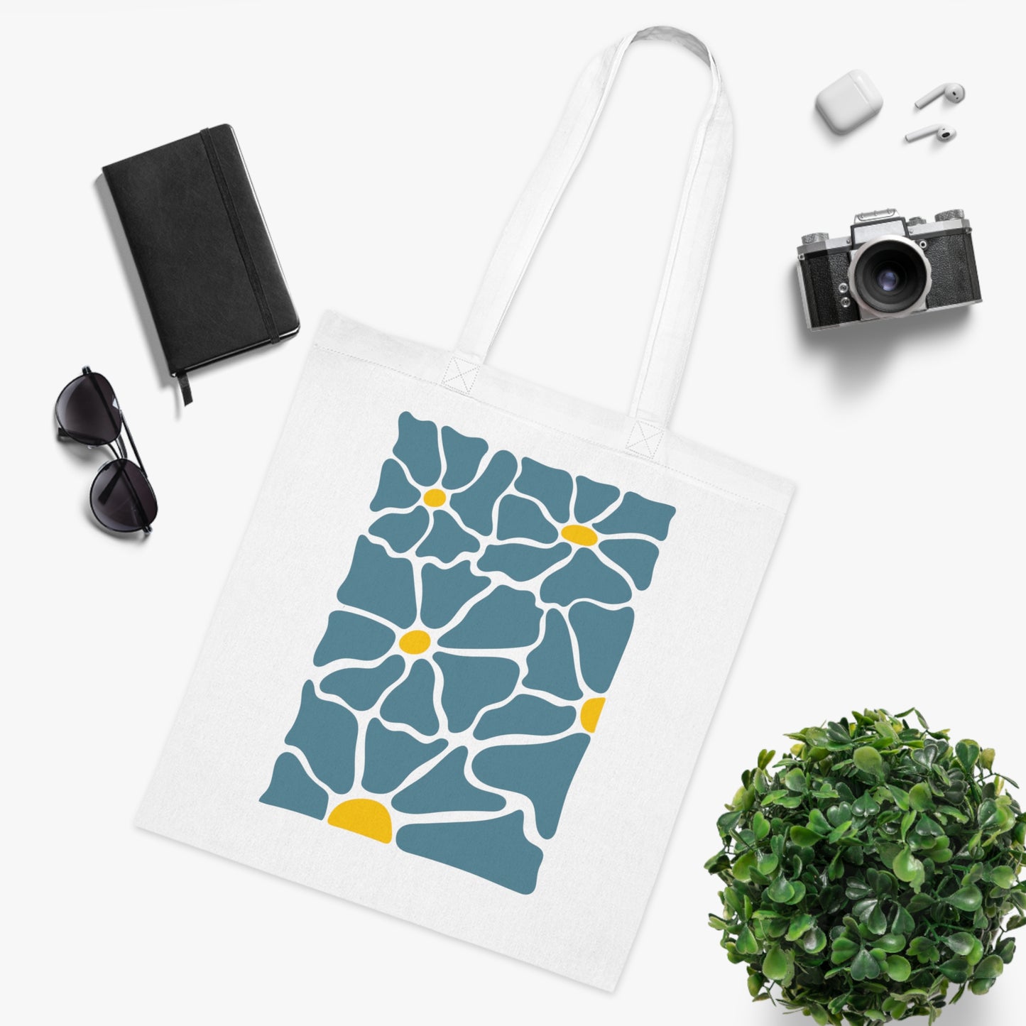 Abstract flowers 21 Cotton Tote