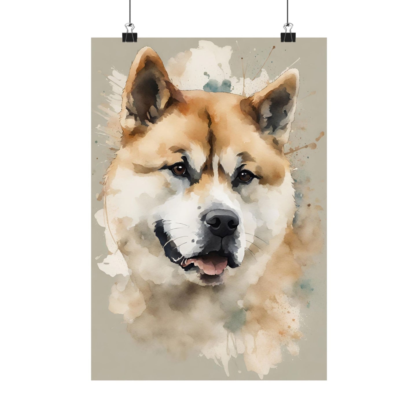 Dogs Japanese Akita 02 Matte Vertical Poster