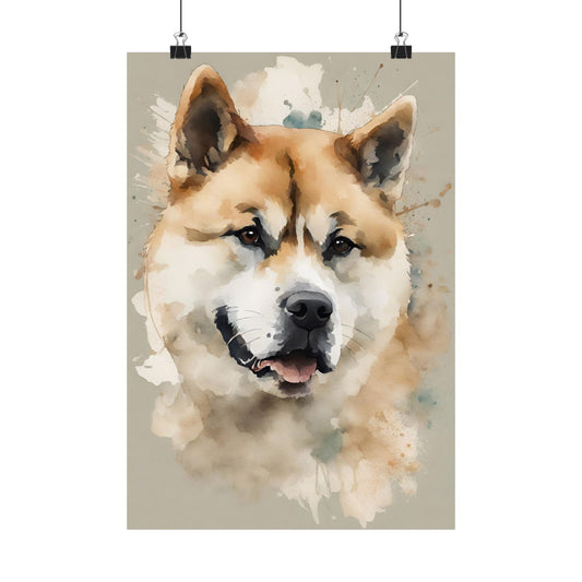Dogs Japanese Akita 02 Matte Vertical Poster