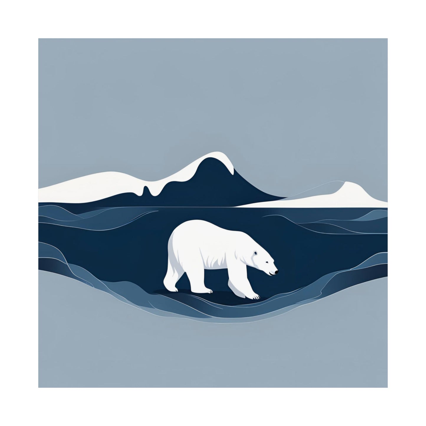 Lone Collection Polar Bear 6 Matte Square Posters