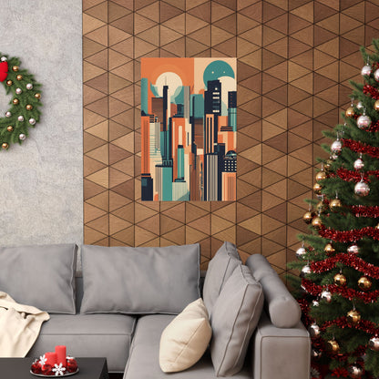 Retro cityscape 4 Matte Vertical Posters
