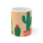 Playful Cacti 4 White Ceramic Mug 11oz
