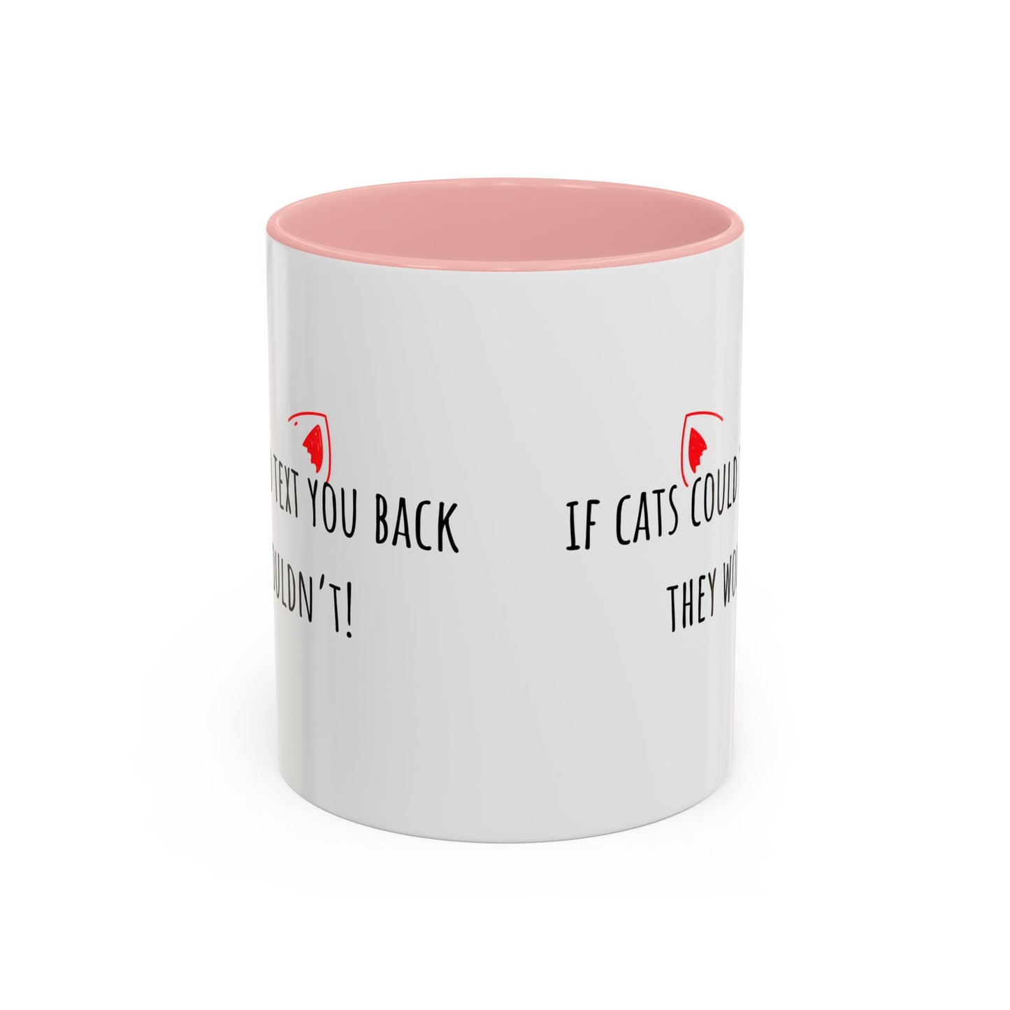 If Cats Could Text 1 Accent Coffee Mug (11oz)