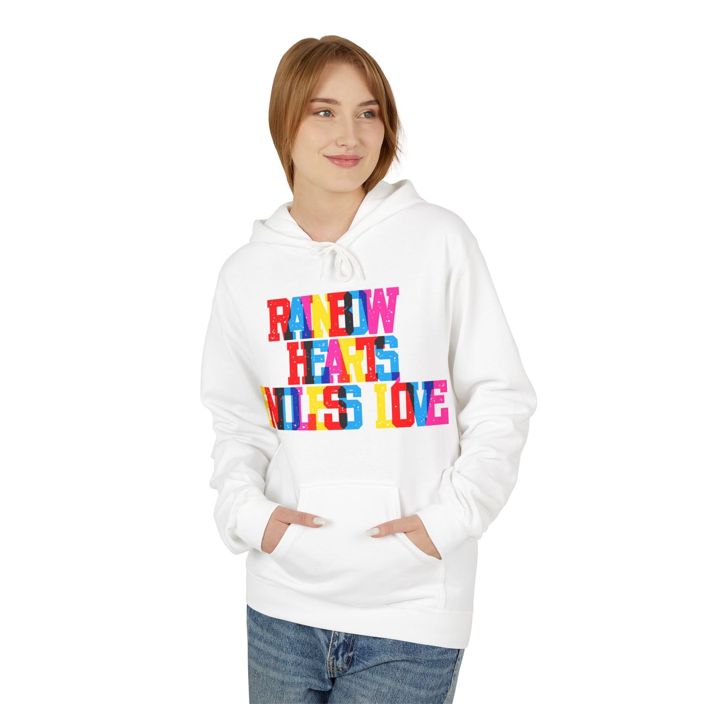 Rainbow Hearts Endless Love Unisex Valentines Hoodie