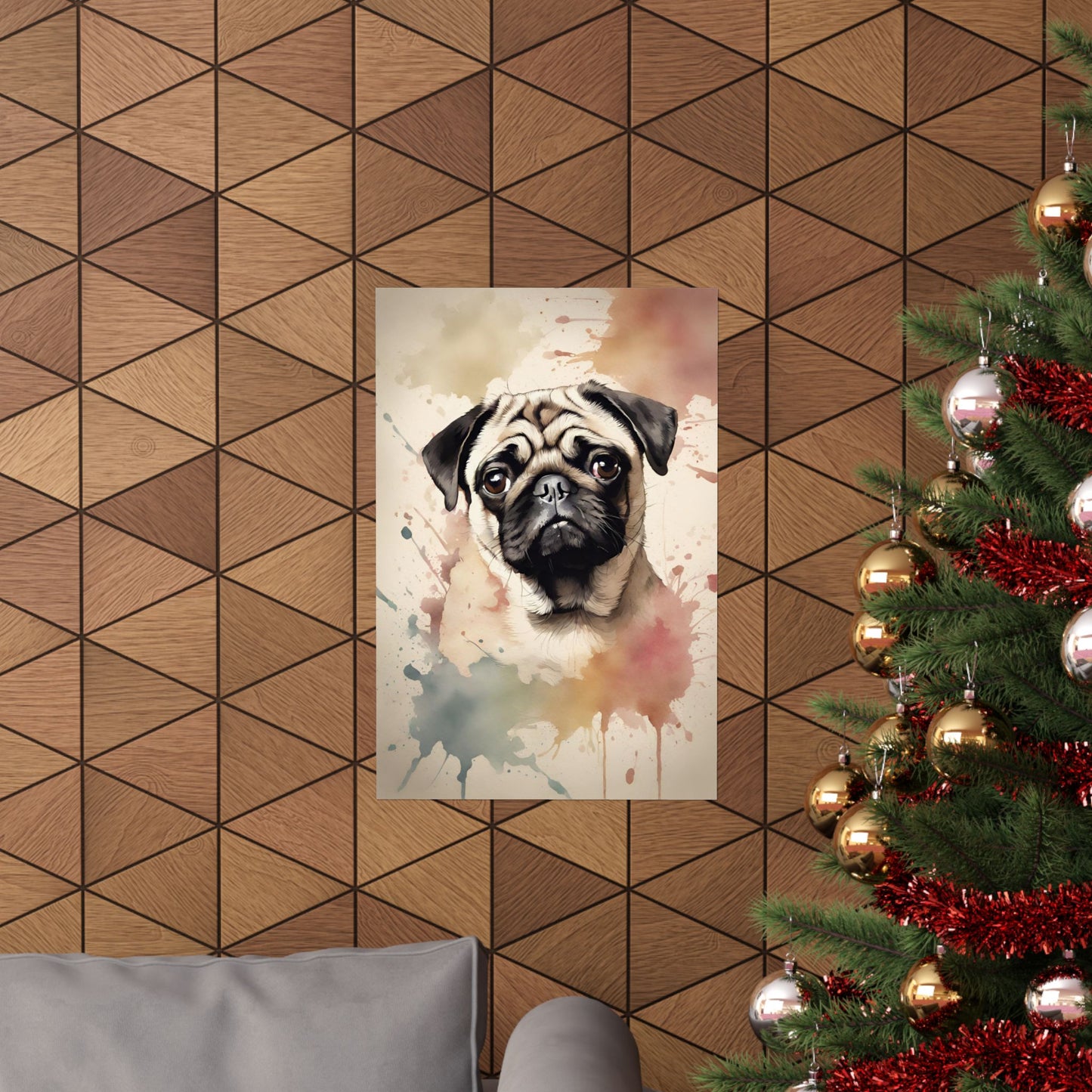 Dogs Pug 02 Matte Vertical Poster