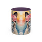 Floral Siamese Cat 02 Accent Coffee Mug - 11oz Perfect for Cat Lovers & Gifts