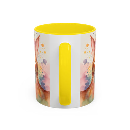 Floral Ginger Cat 02 Accent Coffee Mug - 11oz Perfect for Cat Lovers & Gifts