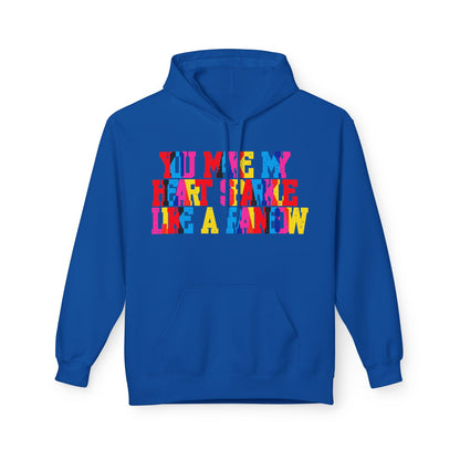 You Make My Heart Sparkle Like A Rainbow Unisex Valentines Hoodie