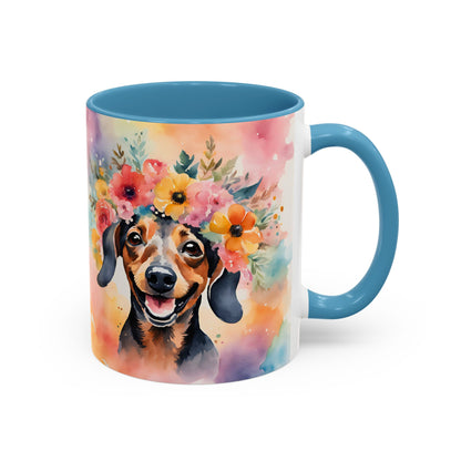 Dachshund 02 Accent Coffee Mug - Dog Lover Gift