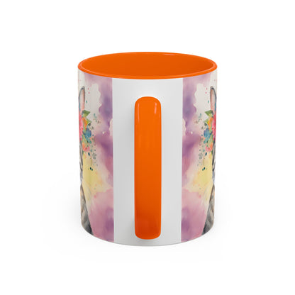 Floral Tabby Cat 02 Accent Coffee Mug - 11oz Perfect for Cat Lovers & Gifts