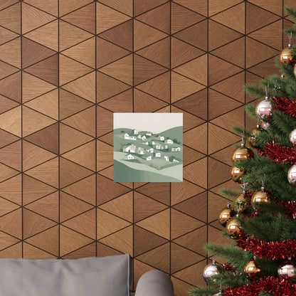 On The Hillside Green 10 Matte Square Posters