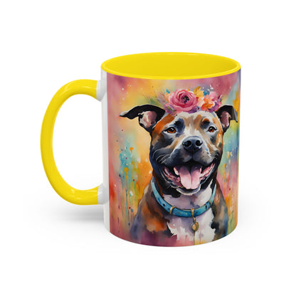 Staffordshire Bull Terrier 04 Accent Coffee Mug - Dog Lover Gift