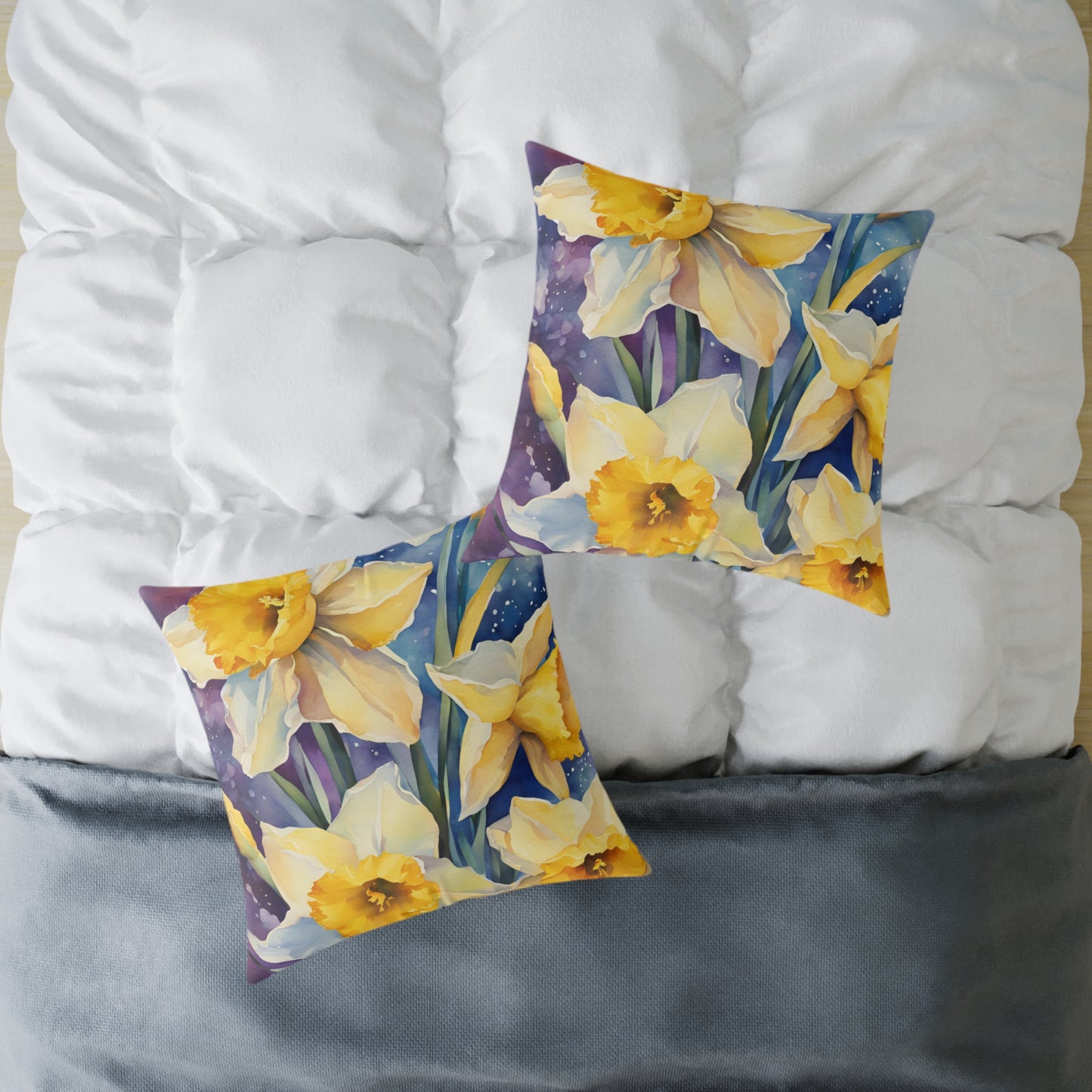Daffodils 03 Poly Pillow - Natures Beauty Design
