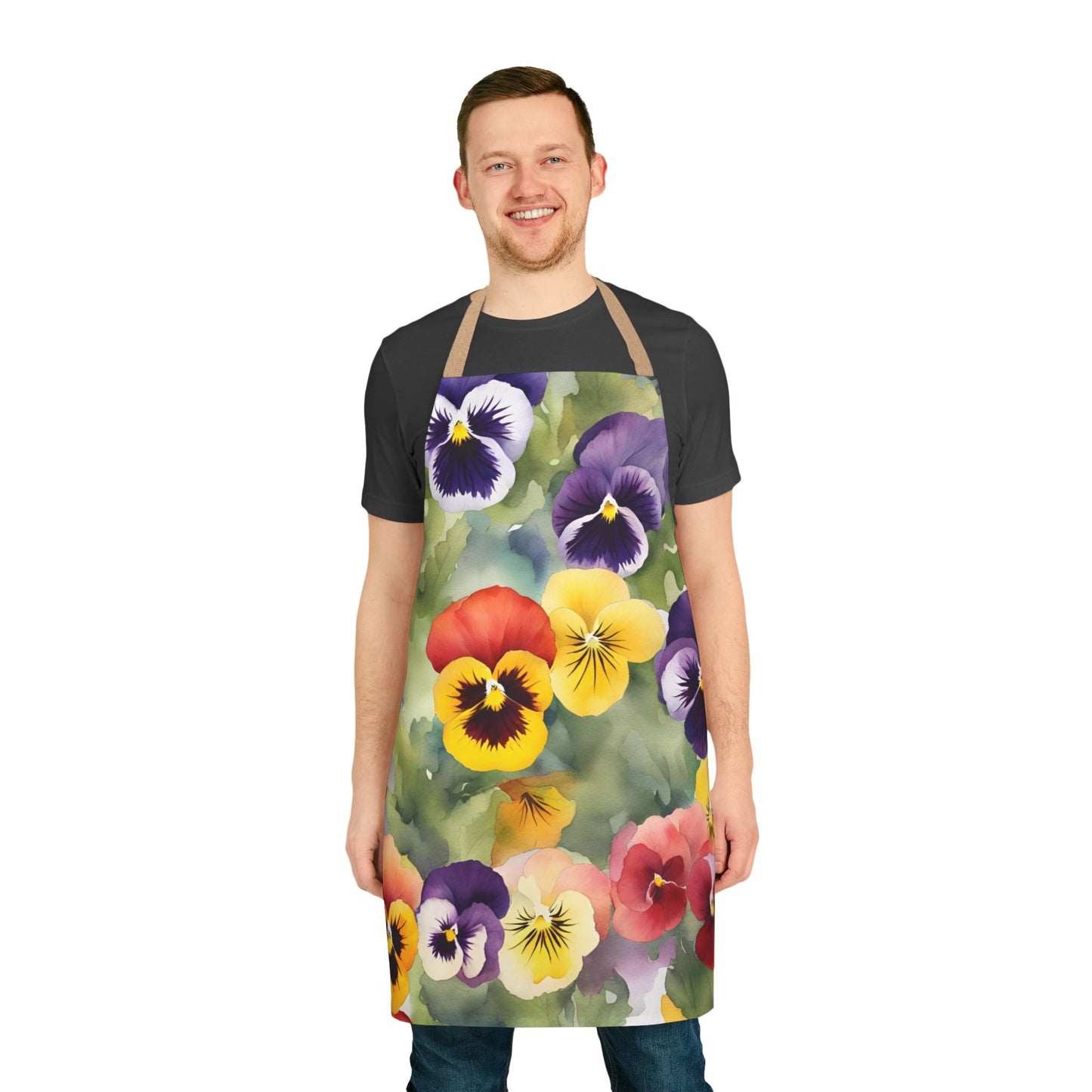 Pansies 03 Apron 5-Color Straps