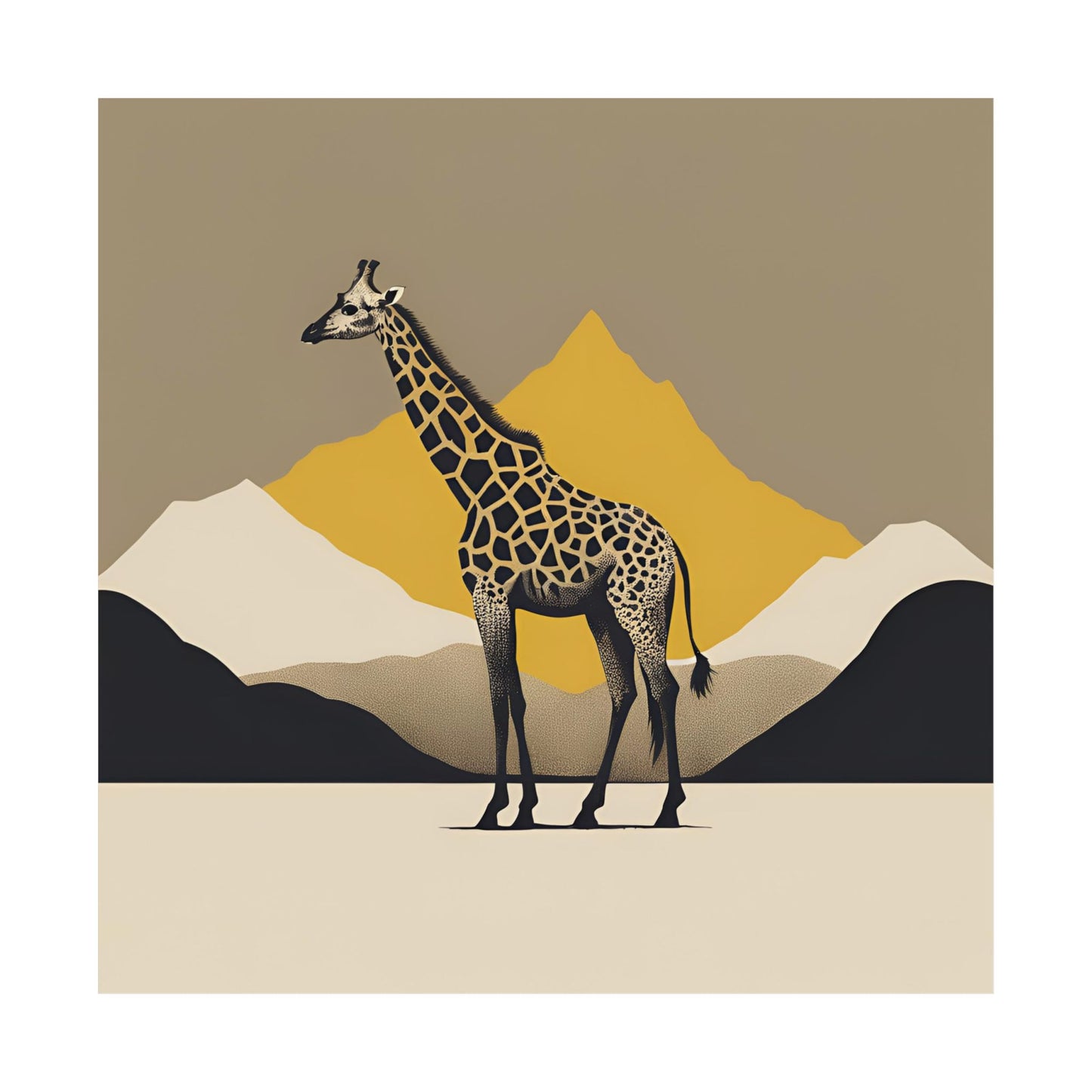 Lone Collection Giraffe 17 Matte Square Posters