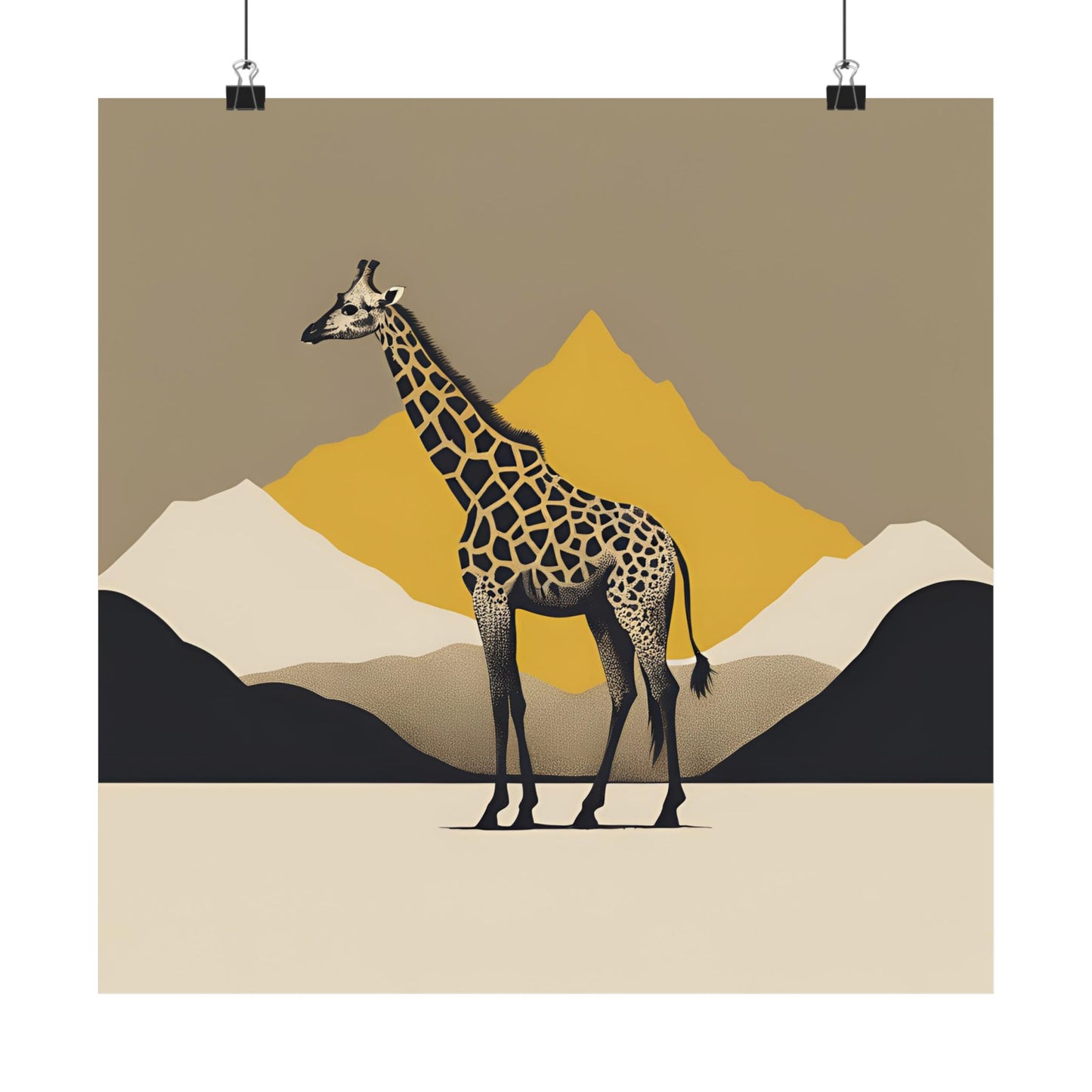 Lone Collection Giraffe 17 Matte Square Posters