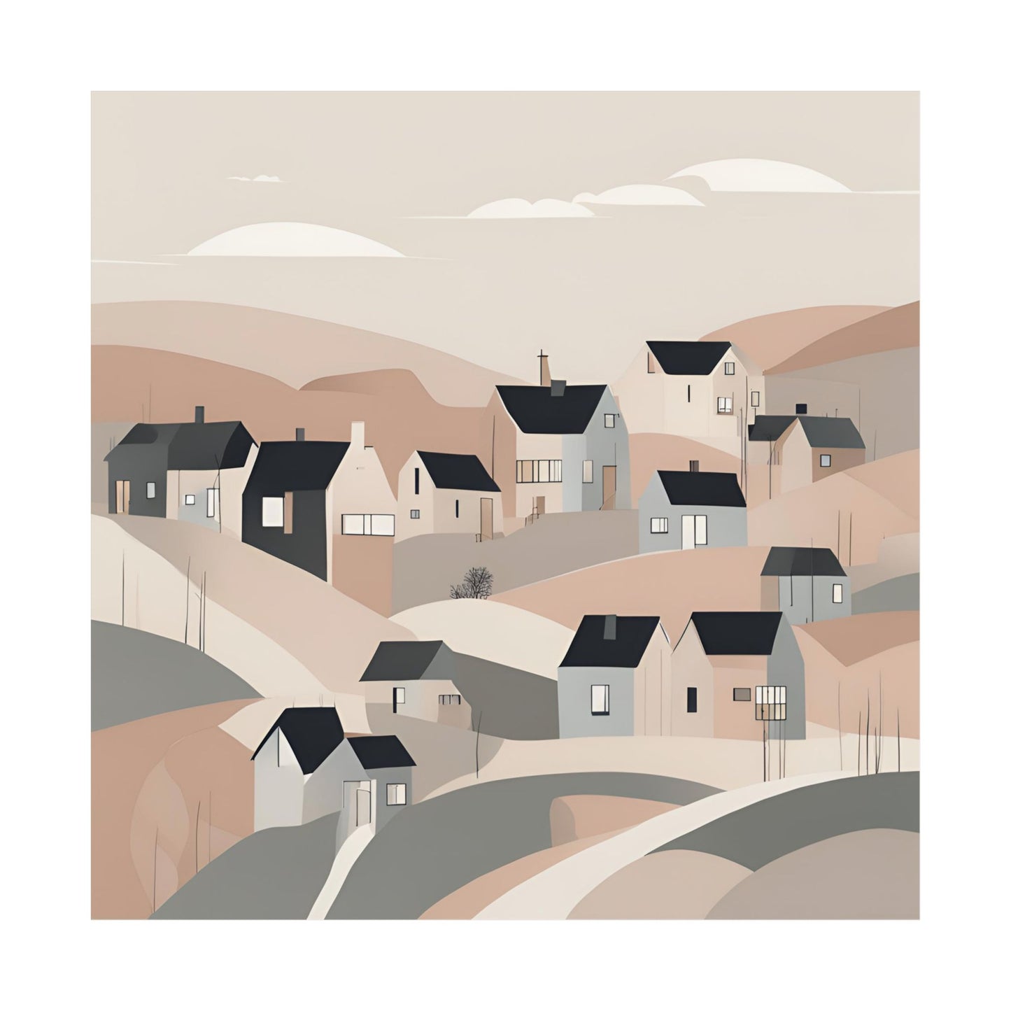 On The Hillside Nude 4 Matte Square Posters
