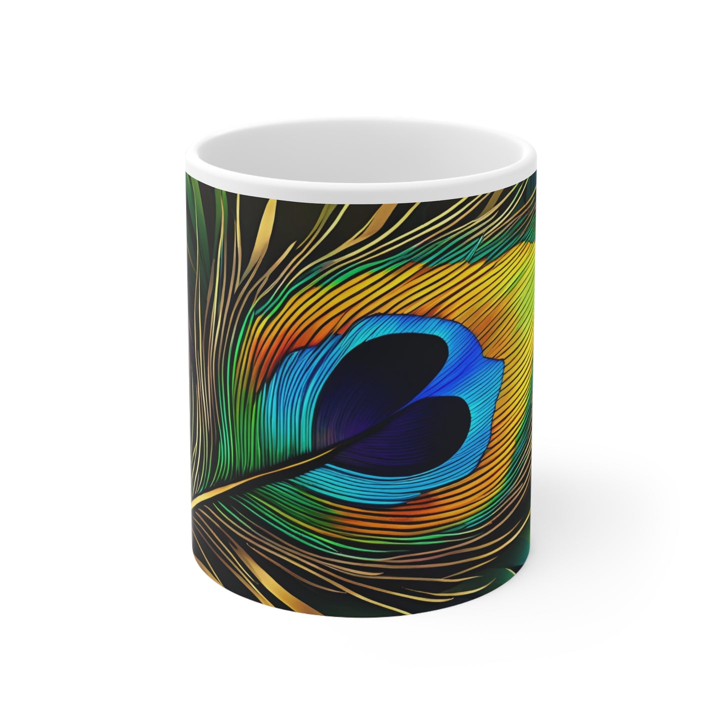 Peacock Feather 04 Mug - Nature's Beauty Collection