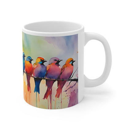 Birdies In A Row 05 Mug - Nature's Beauty Collection