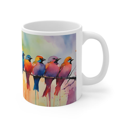 Birdies In A Row 05 Mug - Nature's Beauty Collection