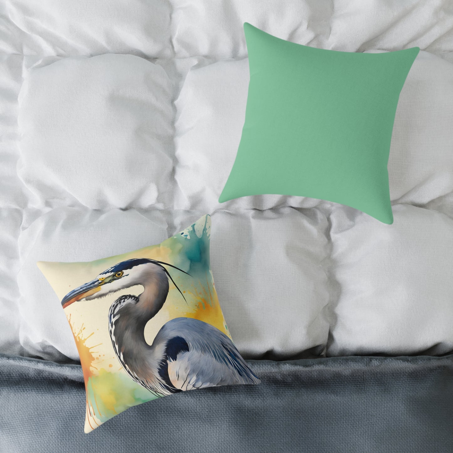 Heron 01 Poly Pillow - Natures Beauty Design