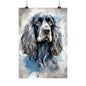 Dogs Barney Blue Roan Cocker Spaniel 03 Matte Vertical Poster