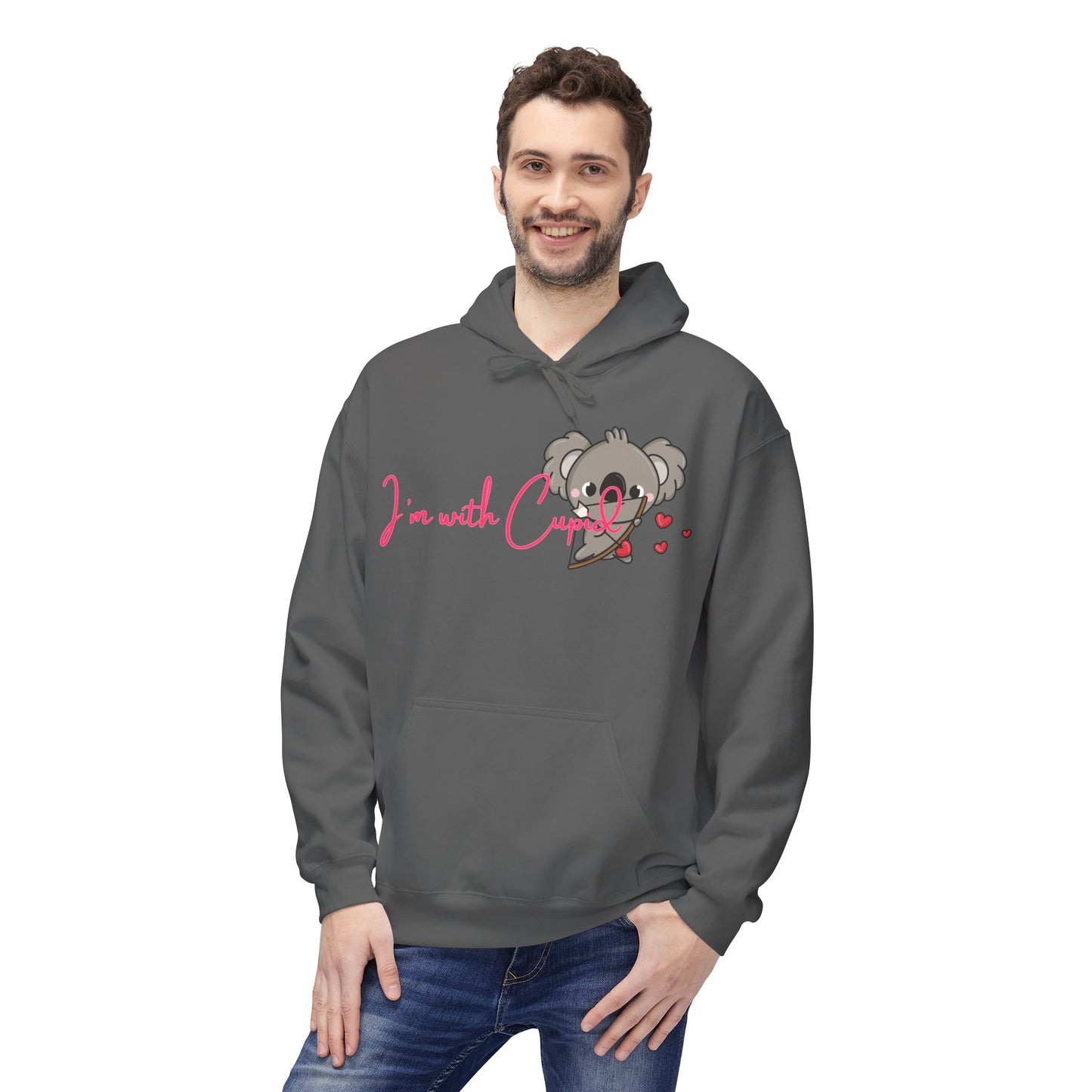 I’m With Cupid Unisex Valentines Hoodie