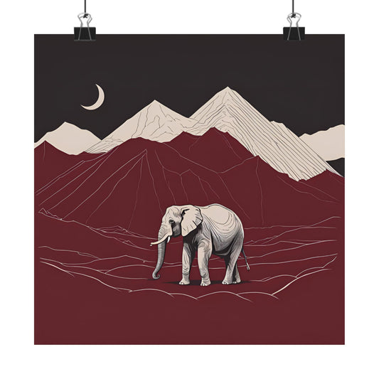 Lone Collection Elephant 4 Matte Square Posters