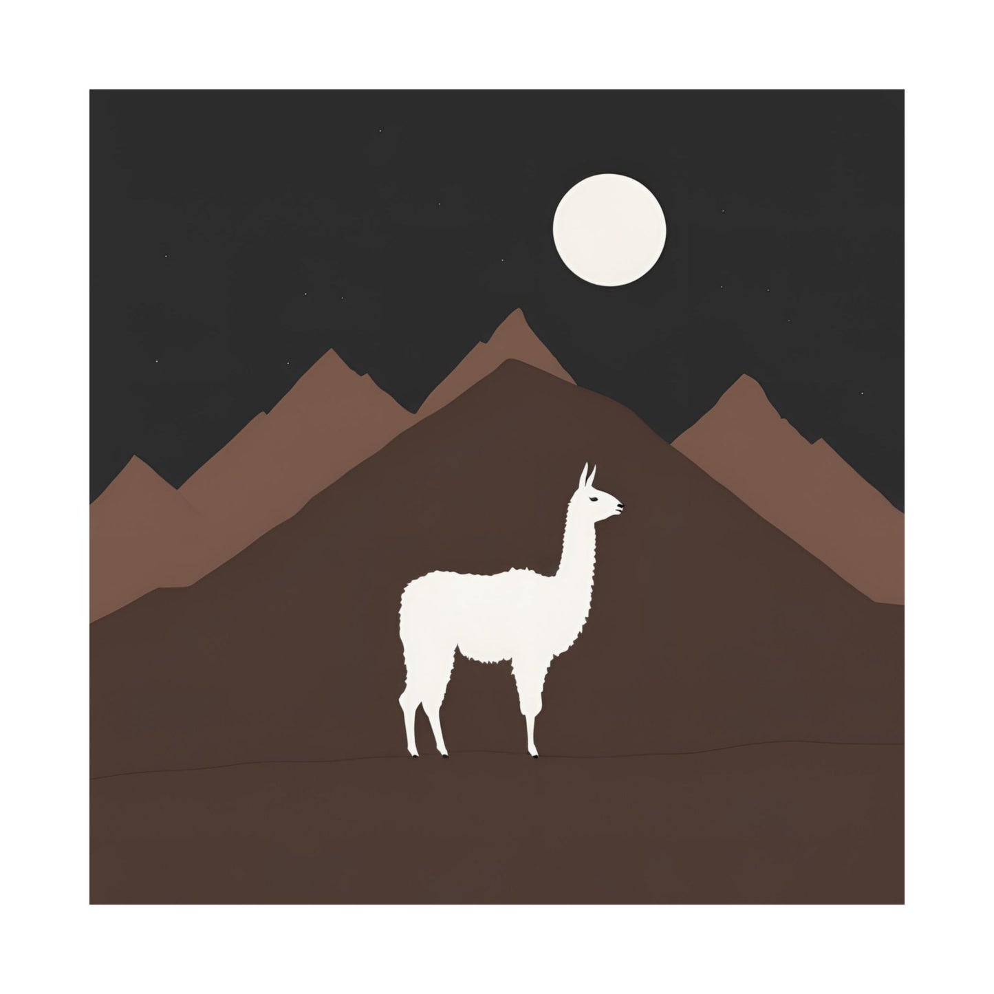 Lone Collection Llama 8 Matte Square Posters