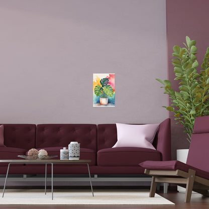 Multicolored Pot Plant 13 Indoor and Outdoor Silk Poster