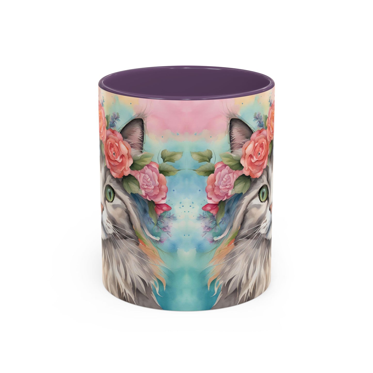 Floral Rag Doll Cat 03 Accent Coffee Mug - 11oz Perfect for Cat Lovers & Gifts