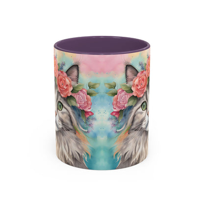 Floral Rag Doll Cat 03 Accent Coffee Mug - 11oz Perfect for Cat Lovers & Gifts