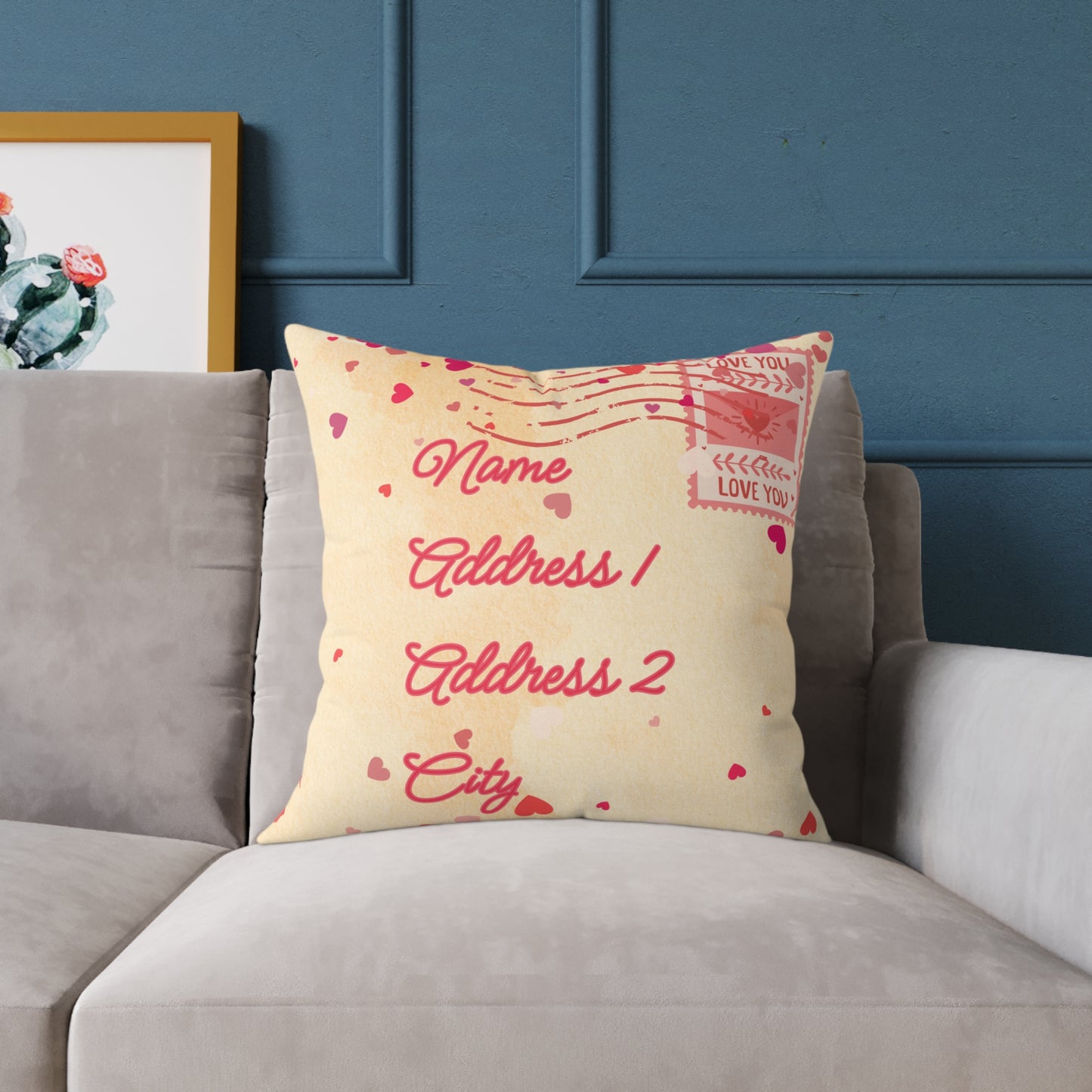 Personalized Valentines Letter Poly Pillow