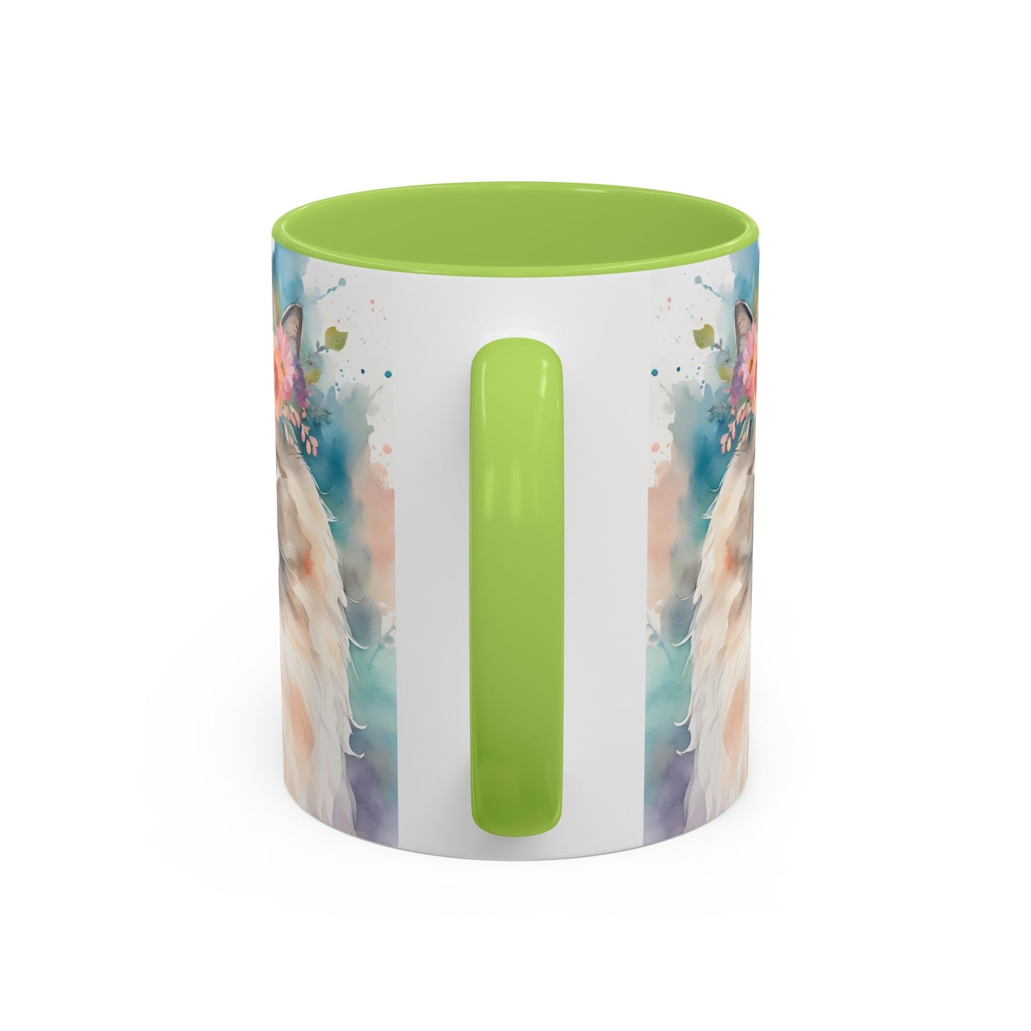 Floral Siamese Cat 01 Accent Coffee Mug - 11oz Perfect for Cat Lovers & Gifts