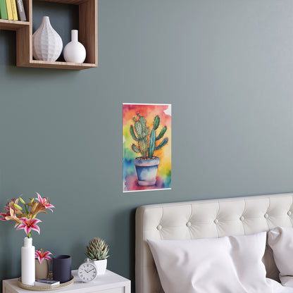 Multicolored Cactus 4 Indoor and Outdoor Silk Poster