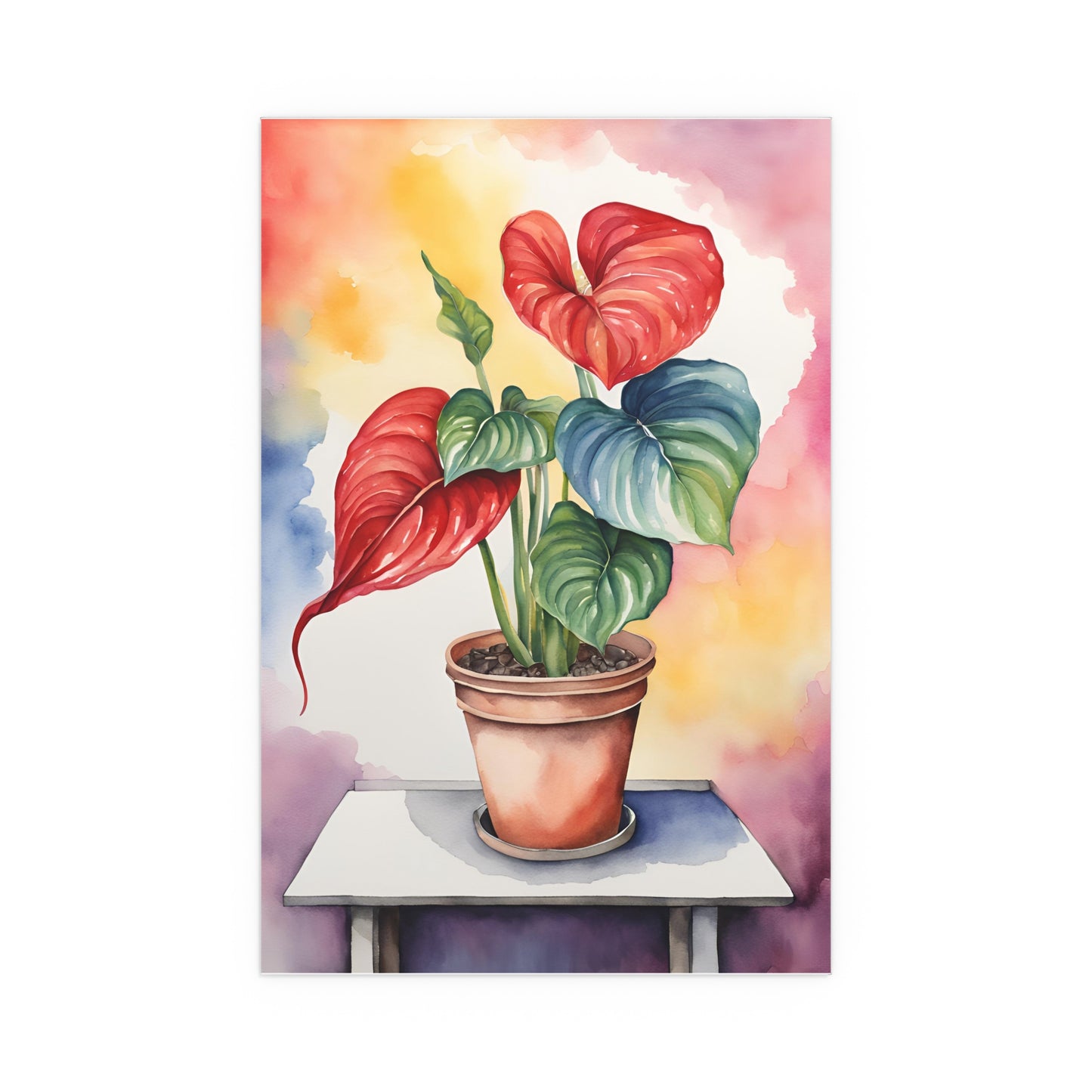 Multicolored Pot Plant 7 Indoor and Outdoor Silk Poster