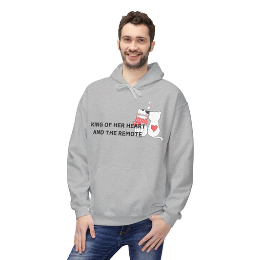 King Of Her Heart And The Remote Mens Valentines Hoodie
