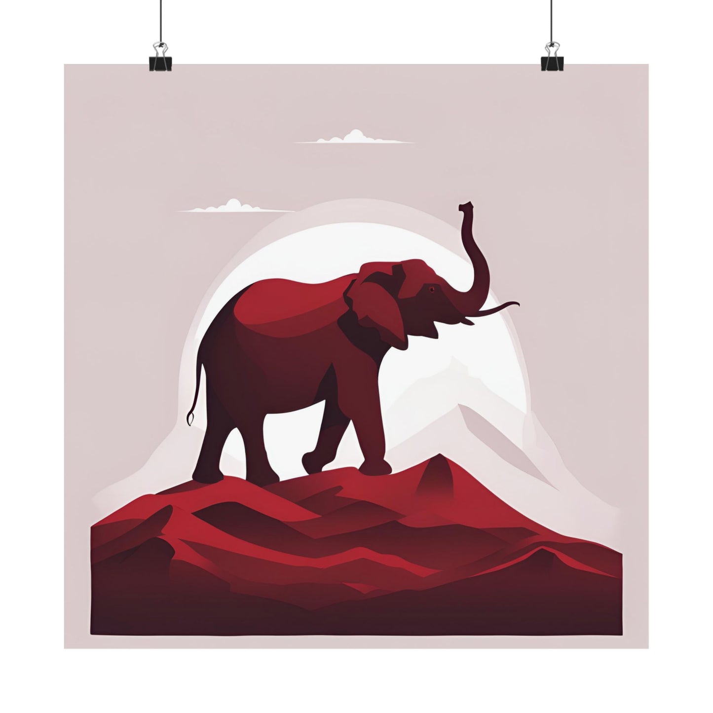 Lone Collection Elephant 1 Matte Square Posters