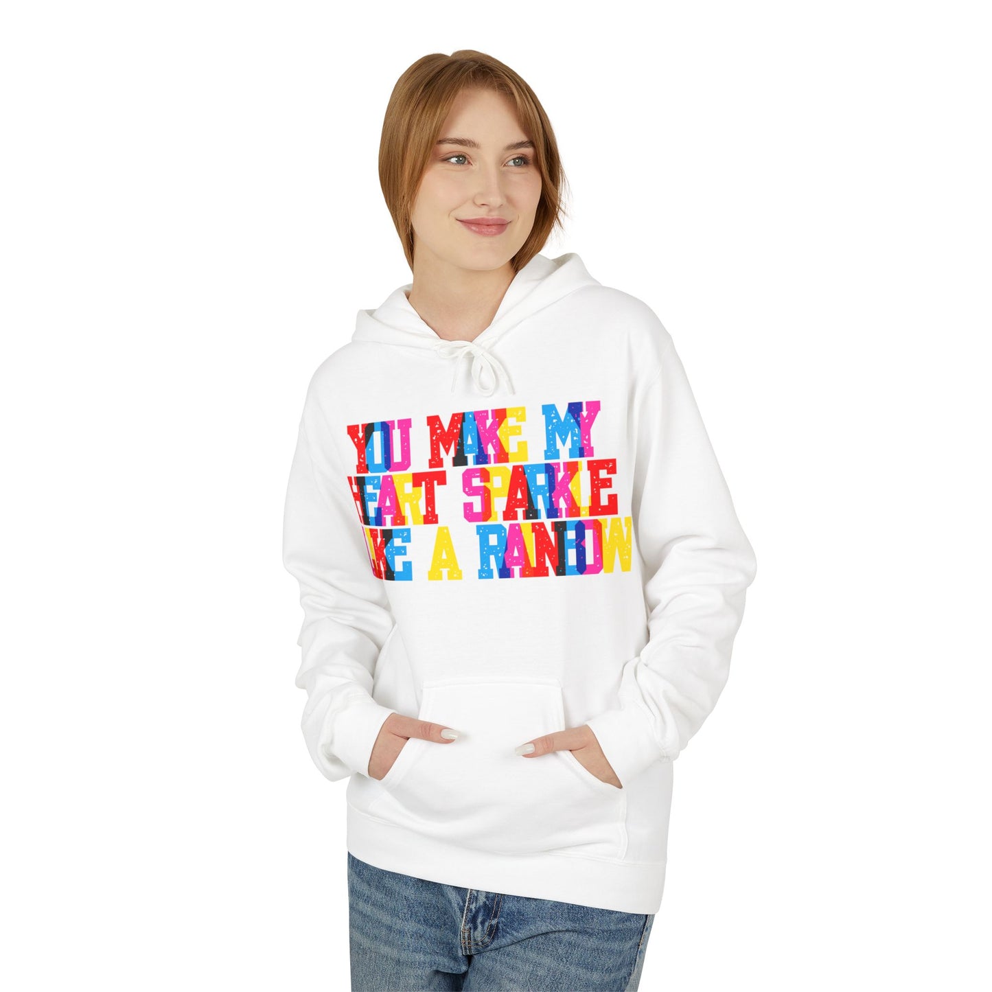 You Make My Heart Sparkle Like A Rainbow Unisex Valentines Hoodie