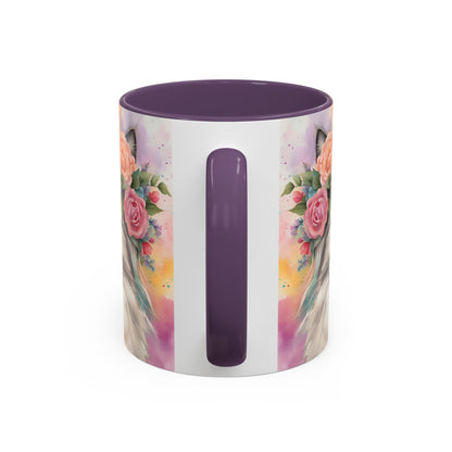 Floral Rag Doll Cat 03 Accent Coffee Mug - 11oz Perfect for Cat Lovers & Gifts