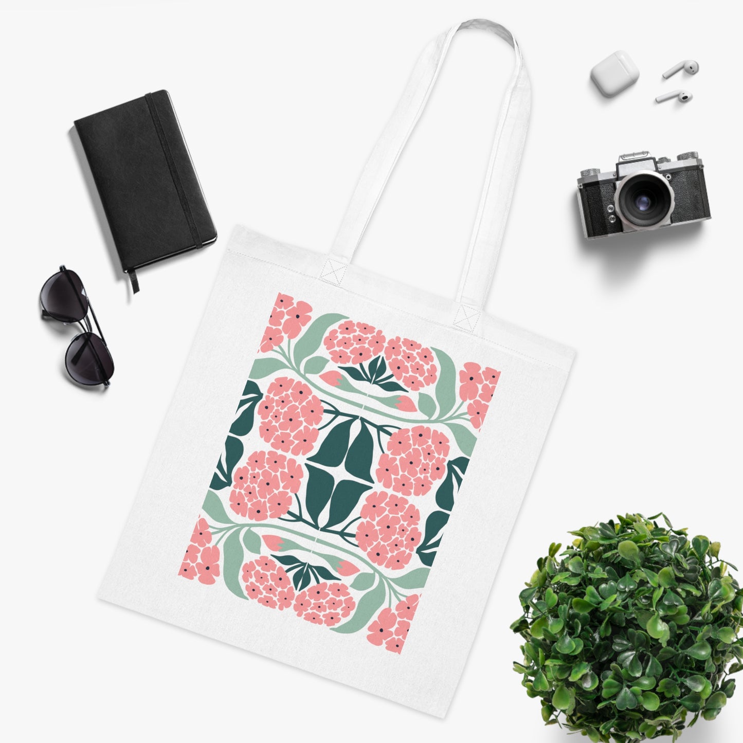 Abstract flowers 01 Cotton Tote
