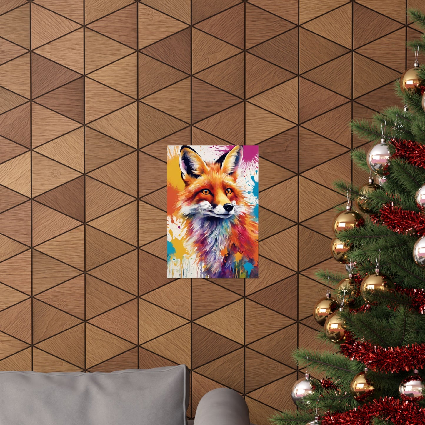 Multicolored Fox 2 Matte Vertical Poster