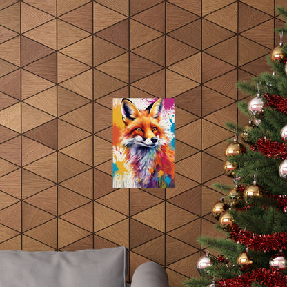 Multicolored Fox 2 Matte Vertical Poster