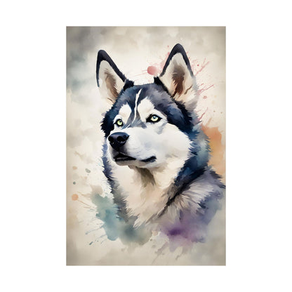 Dogs Husky 03 Matte Vertical Poster