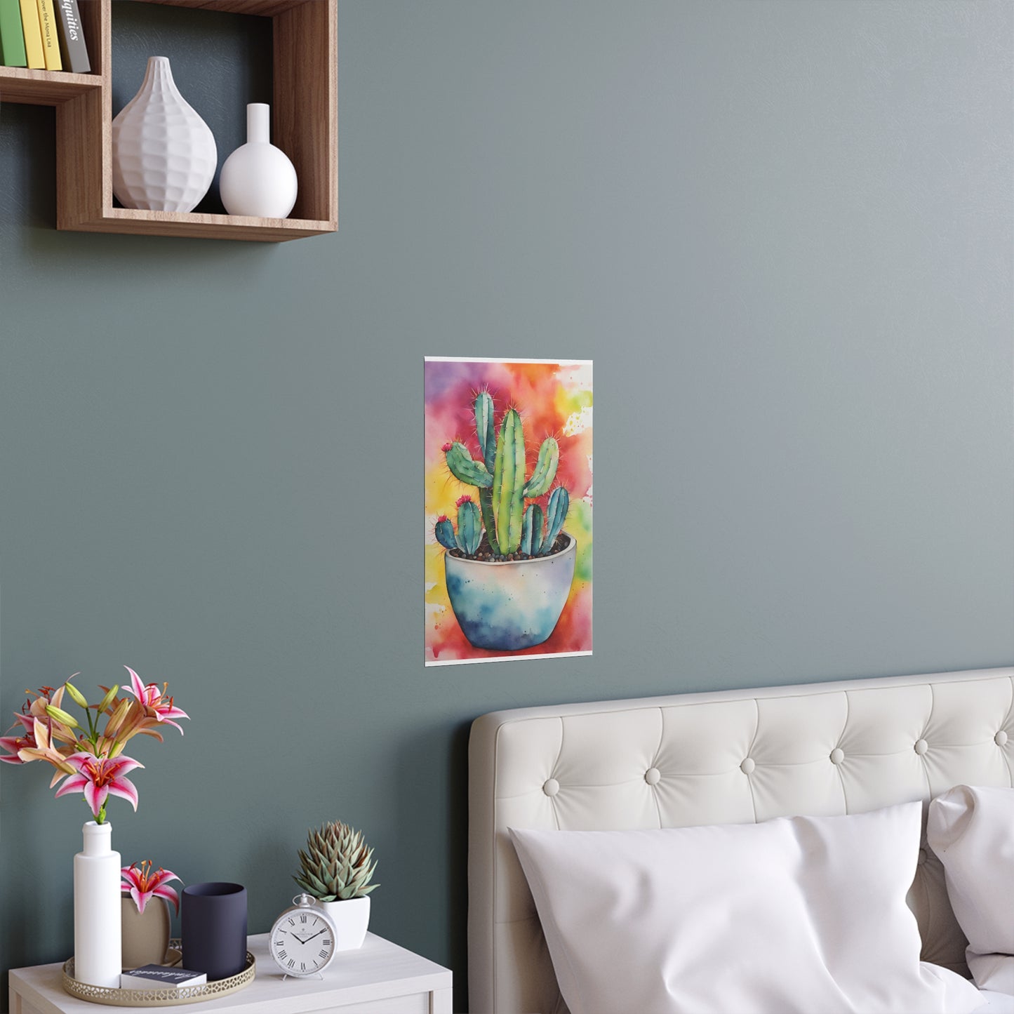 Multicolored Cactus 7 Indoor and Outdoor Silk Poster