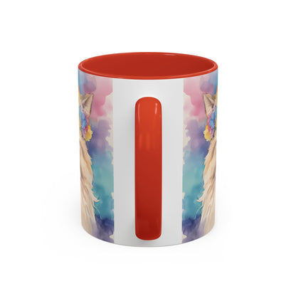 Floral Siamese Cat 02 Accent Coffee Mug - 11oz Perfect for Cat Lovers & Gifts