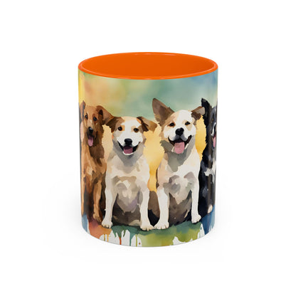 Multicoloured Doggies 2 Accent Mug 11oz