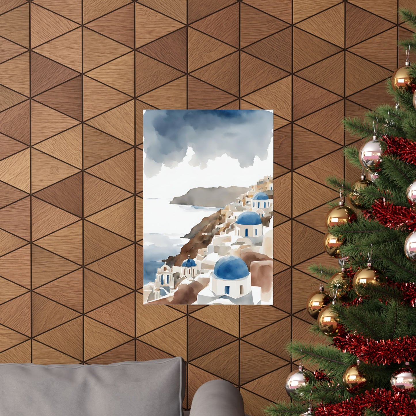 Abstract Greek rooftops 4 Matte Vertical Poster