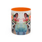 Floral Siamese Cat 03 Accent Coffee Mug - 11oz Perfect for Cat Lovers & Gifts