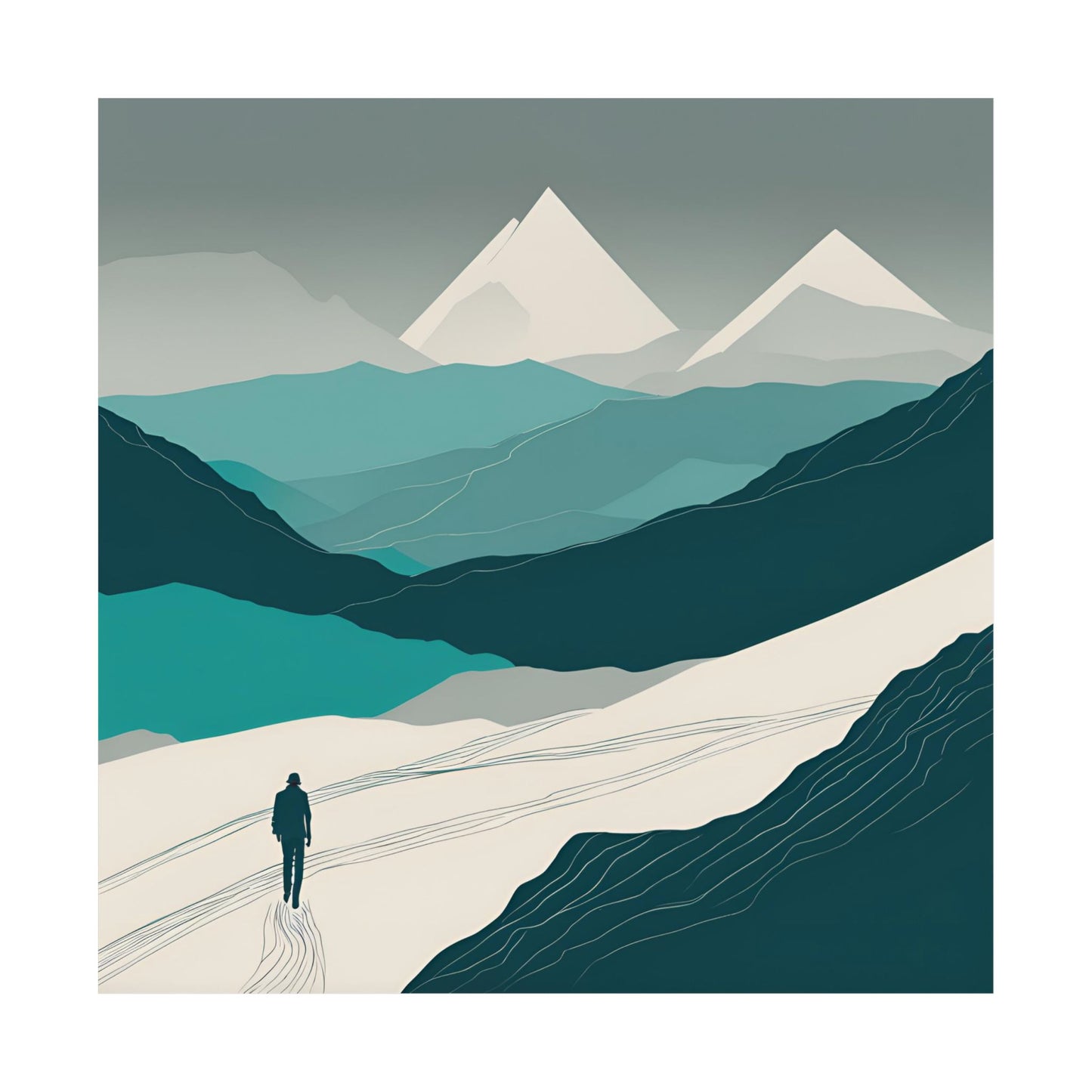 Lone Collection Walker 1 Matte Square Posters